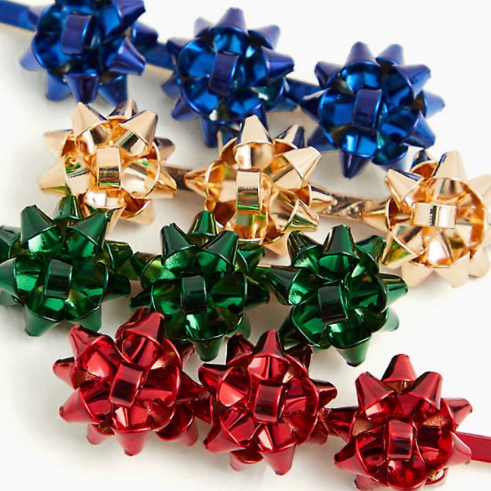 🆕 Holiday Bow Multicolour Hair Clip Set Christmas - Picture 3 of 3